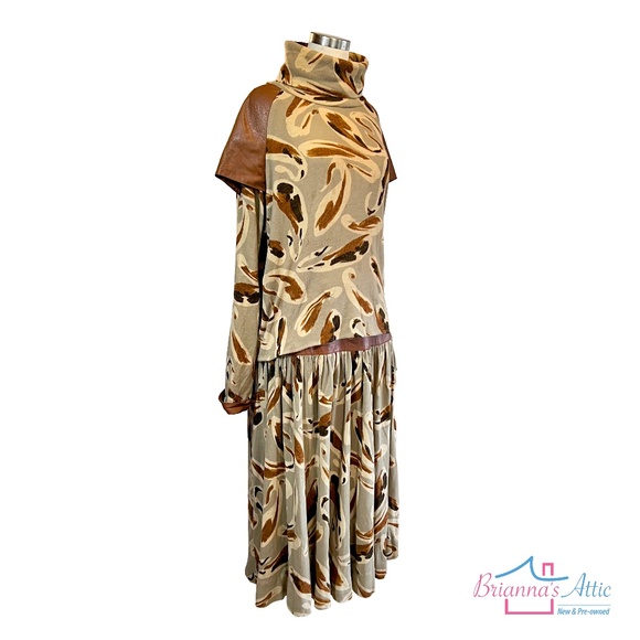 Bellissima women turtleneck padded long sleeve top and Skirt brown Maxi-dress XL - Picture 3 of 11